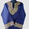 Dark Blue Cashmilon Pheran in Aari Work