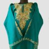 Dark Green Cashmilon Pheran in Fine Aari Work
