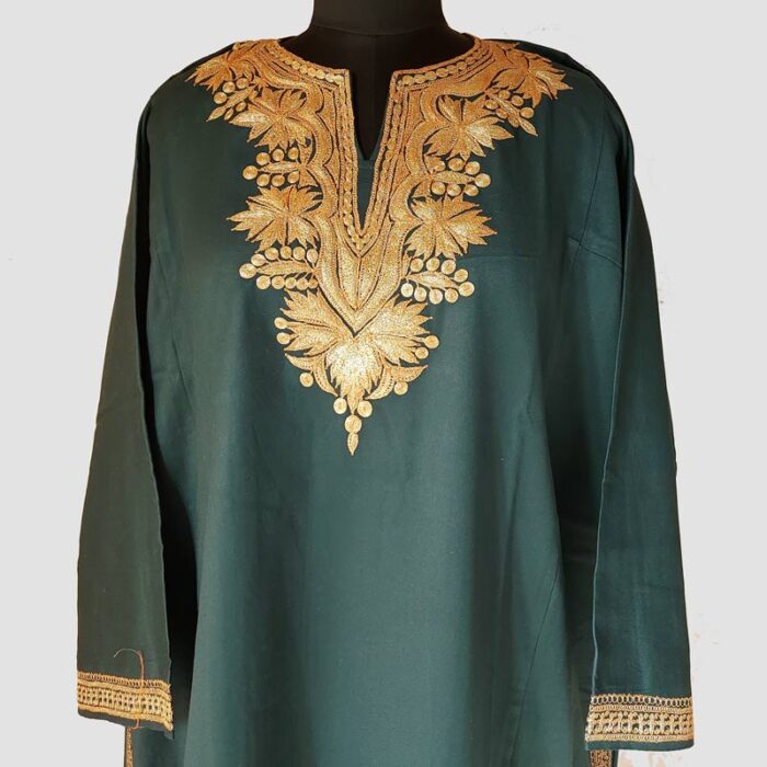 Dark Green Tweed Tilla Pheran