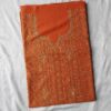 Dark Orange Ruby Cotton A Shaped Sozni Jali Work Suit