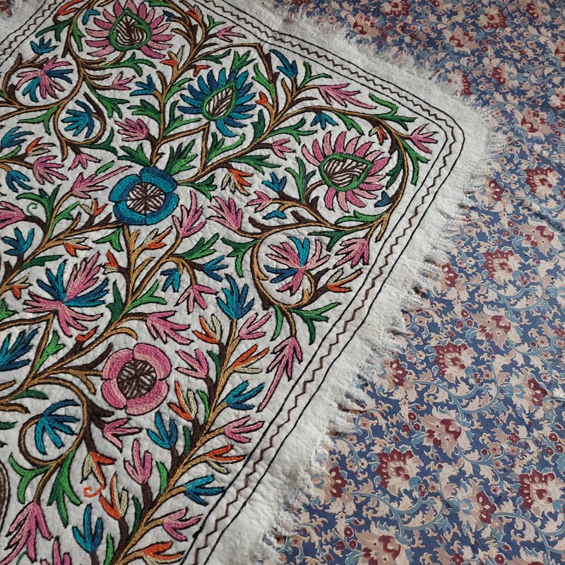 6x4 Posh Kul Handmade Aari Embroidered Wool Namda - Image 3