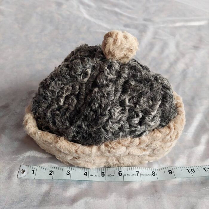 Round Grey Light Brown Kashmiri Karakuli Cap - Image 3