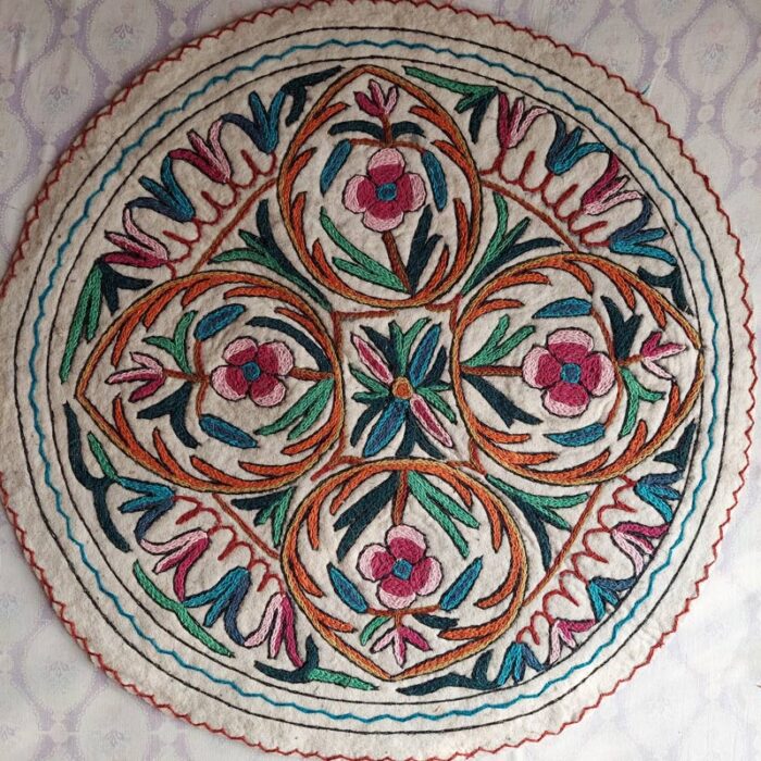 3x3ft Gulabi Posh Wool Namda Rug