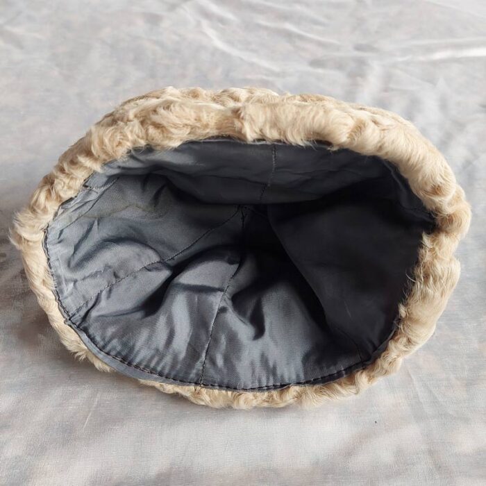Round Grey Light Brown Kashmiri Karakuli Cap - Image 4