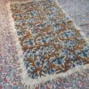 6x4 Blue Brown Double Work Handmade Aari Embroidered Wool Namda