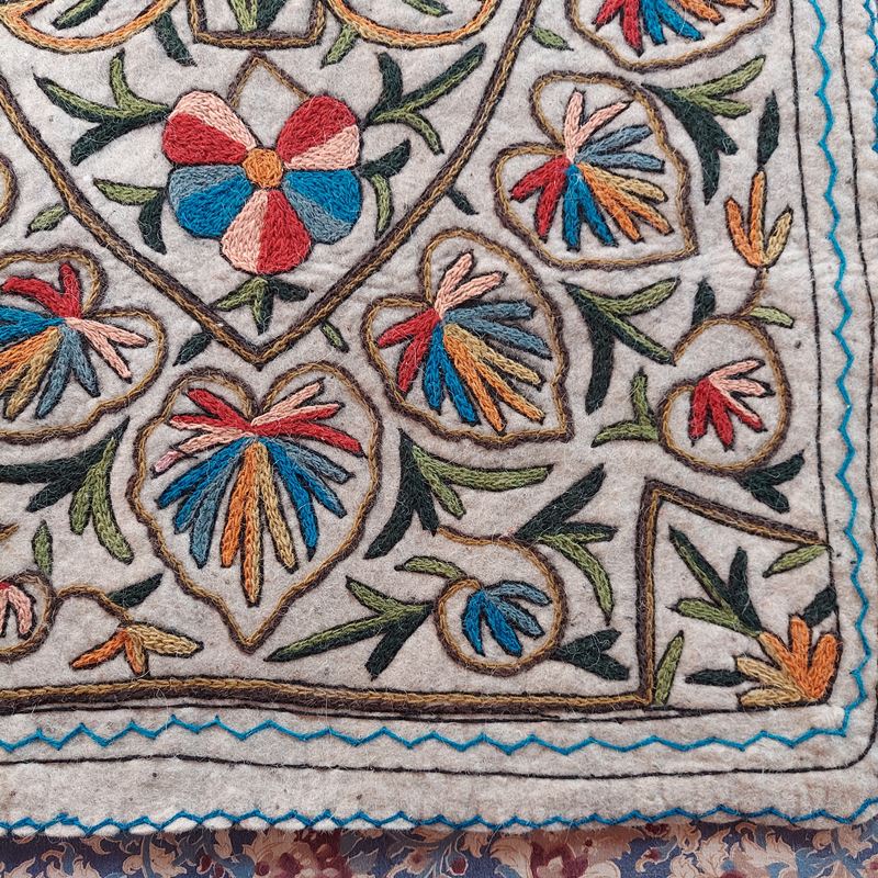 5x3 Shahi Handmade Aari Embroidered Wool Namda - Image 2