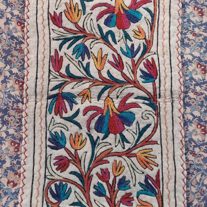 6x2 Multi Flower Handmade Aari Embroidered Runner Namda - Image 6