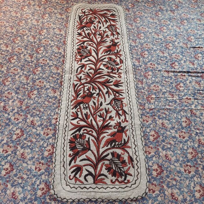 6x2 Brown Handmade Aari Embroidered Runner Namda - Image 3