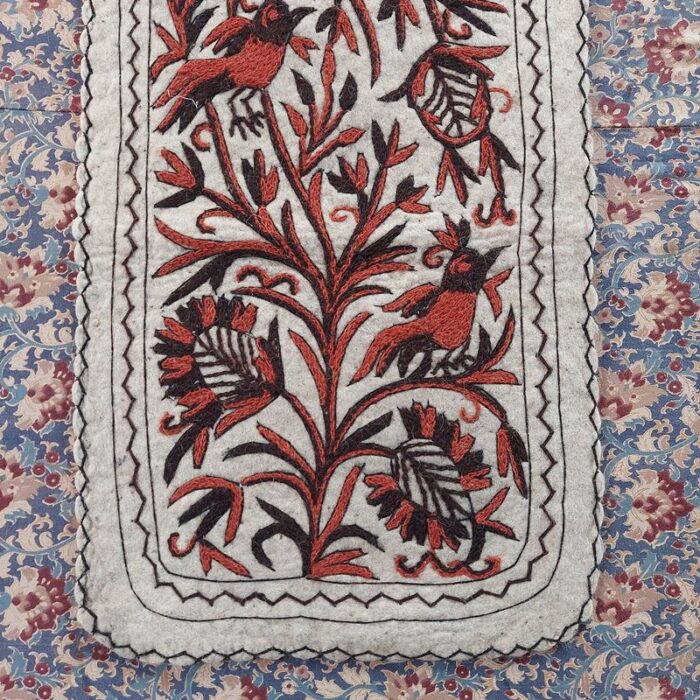 6x2 Brown Handmade Aari Embroidered Runner Namda - Image 4