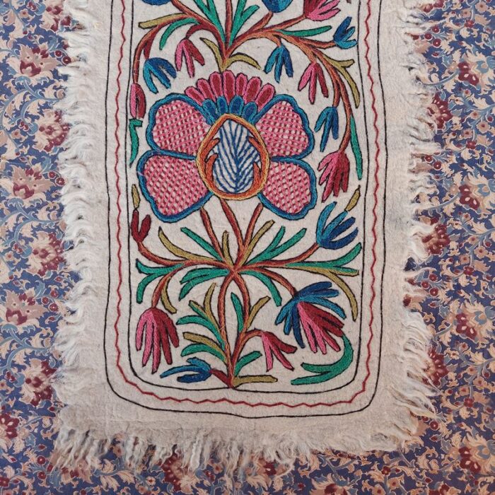 6x2 Pansies Handmade Aari Embroidered Runner Namda - Image 4