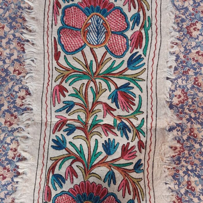 6x2 Pansies Handmade Aari Embroidered Runner Namda - Image 5
