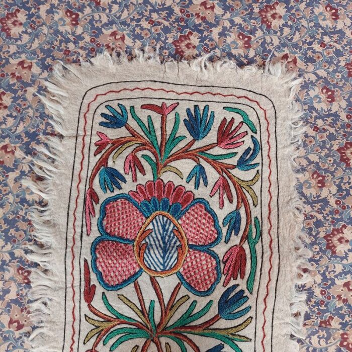 6x2 Pansies Handmade Aari Embroidered Runner Namda - Image 6