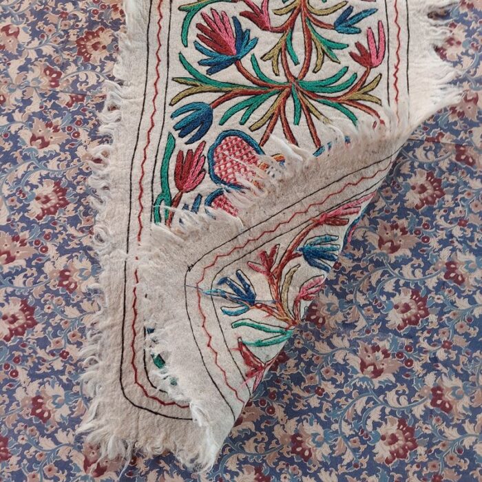 6x2 Pansies Handmade Aari Embroidered Runner Namda - Image 2