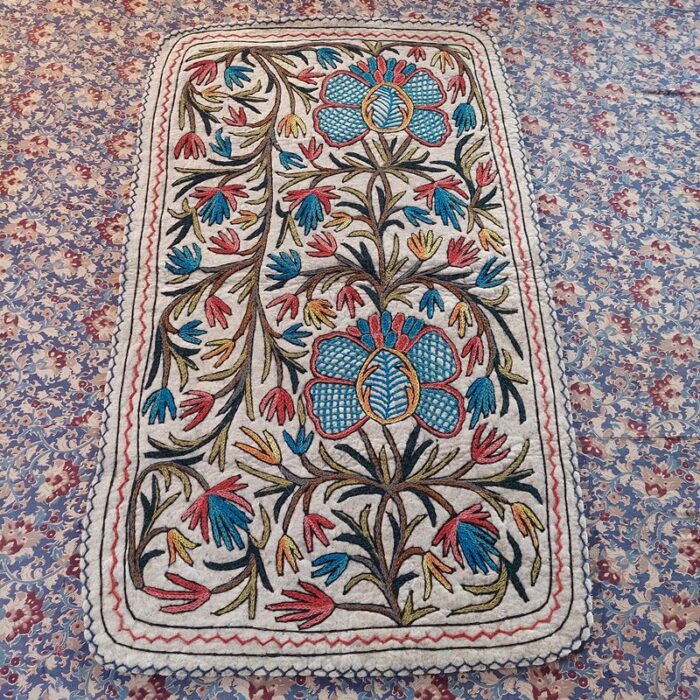5x3 ZePosh Handmade Aari Embroidered Wool Namda - Image 4