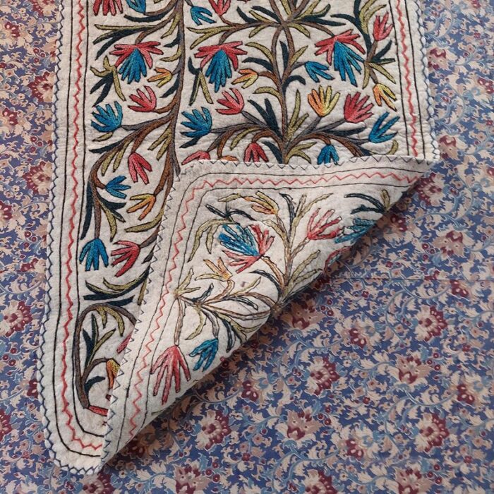 5x3 ZePosh Handmade Aari Embroidered Wool Namda - Image 3
