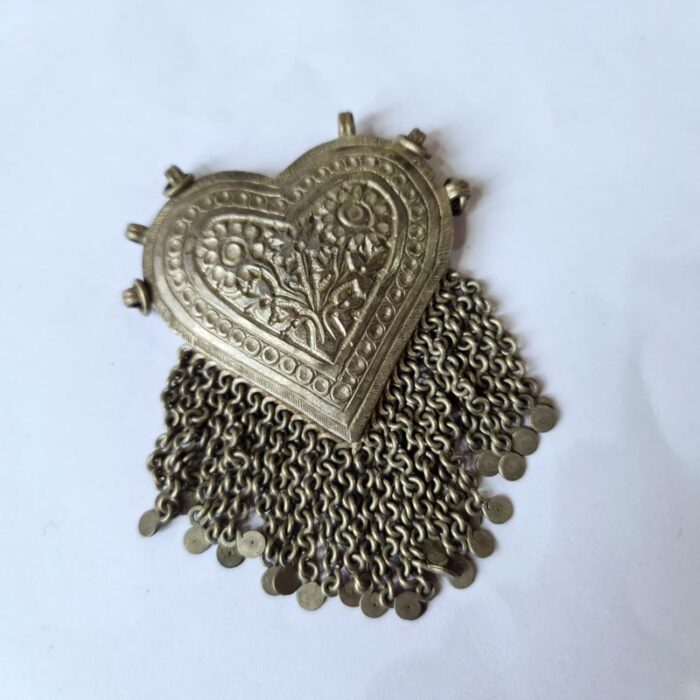 Vintage Kashmiri Handmade Heart Shaped Pendant - Image 2