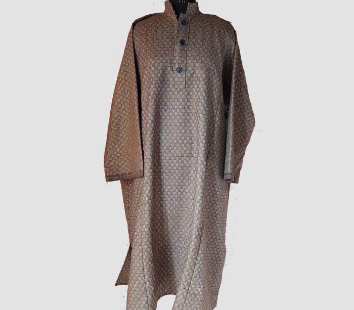 Light Brown With Light Grey Check Pheran - Image 2