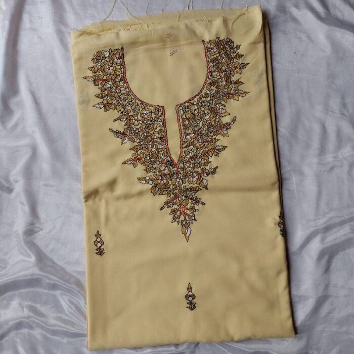 Light Yellow Summer Cool Paper Mache Handwork Suit