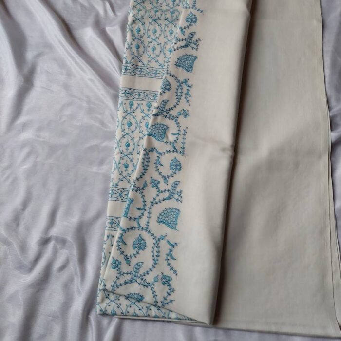 White Ruby Cottom A Shaped Sozni Jali Work Suit - Image 3