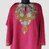 Maroon Floral Design Aari Work Cashmilon Pheran