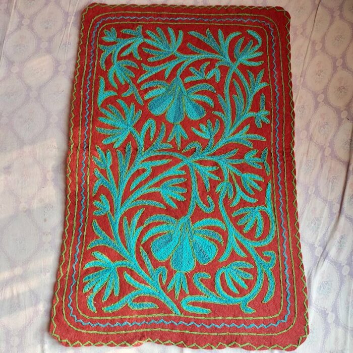 3x2 Maroon II Handmade Aari Embroidered Namda