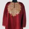 Maroon Multicolor Aari Hand Work Pure Raffal Wool Phiran