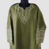 Mehndi Green Sozni and Aari Work Pheran
