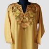 Mustard Summer Cool Aari Work Kurta