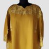 Mustard Yellow Aari Work Pure Raffal Pheran