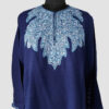 Dark Blue Chinar Aari Hand Work Pure Raffal Pheran