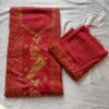 3Pc Maroon Pure Wool Handwork Suit With Stole