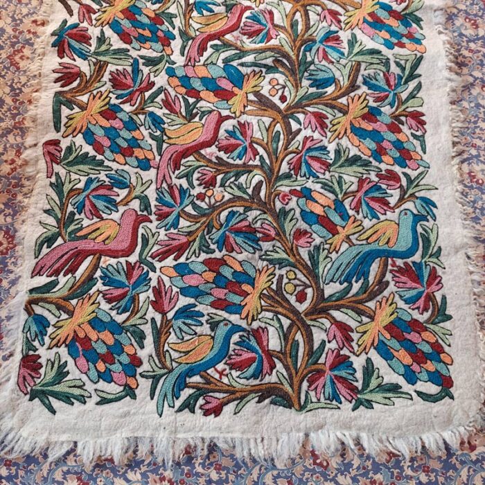 6x4 Flora n Fauna II Double Work Handmade Aari Embroidered Wool Namda - Image 2