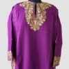 Purple Cashmilon Pheran With Aari Work