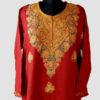Red Raffal Aari Work Kurta