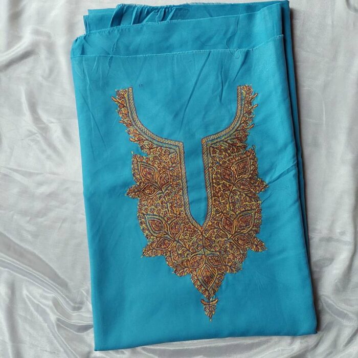 Blue Ruby Cotton Sozni Work Suit