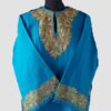 Sky Blue Cashmilon Pheran in Aari Work