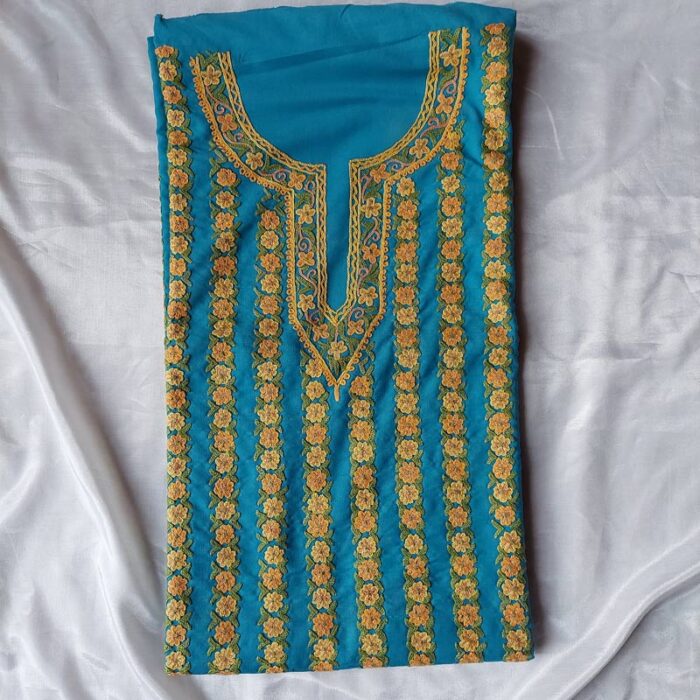 Blue Spun Aari Handwork Suit