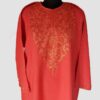 Strawberry Color Cashmilon Pheran with Aari Work