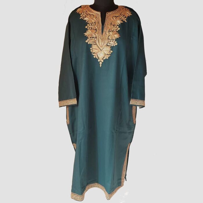 Dark Green Tweed Tilla Pheran - Image 2