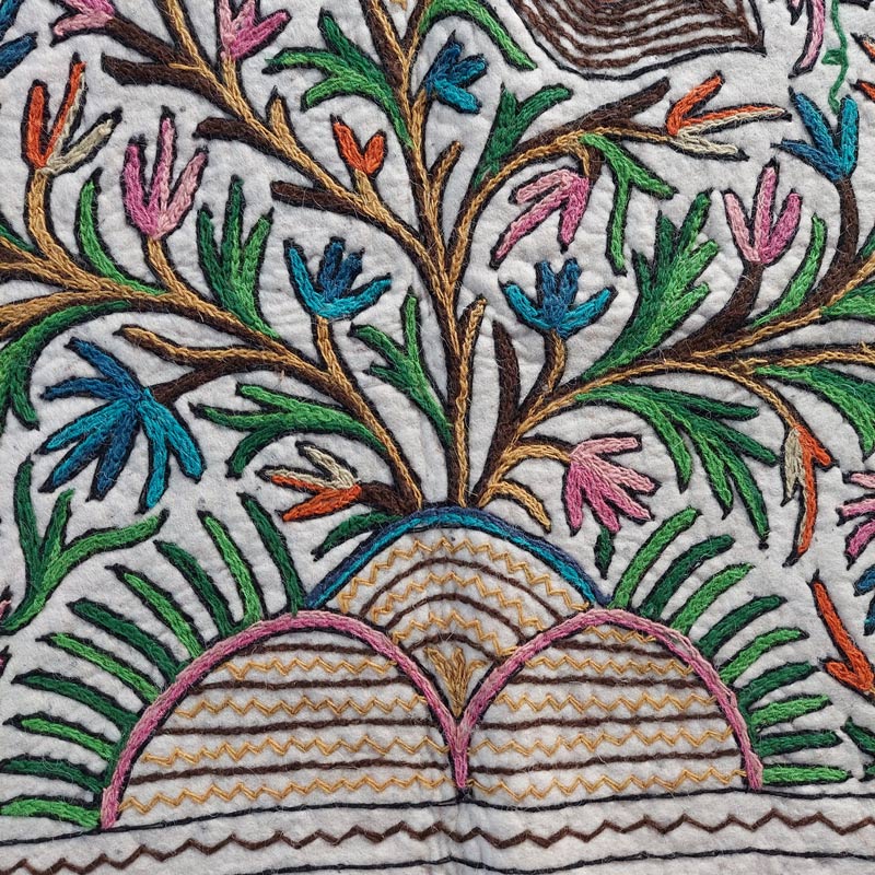 6x4 Posh Kul Handmade Aari Embroidered Wool Namda - Image 2