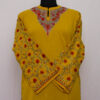 Yellow Pure Raffal Wool Sozni Work Pheran