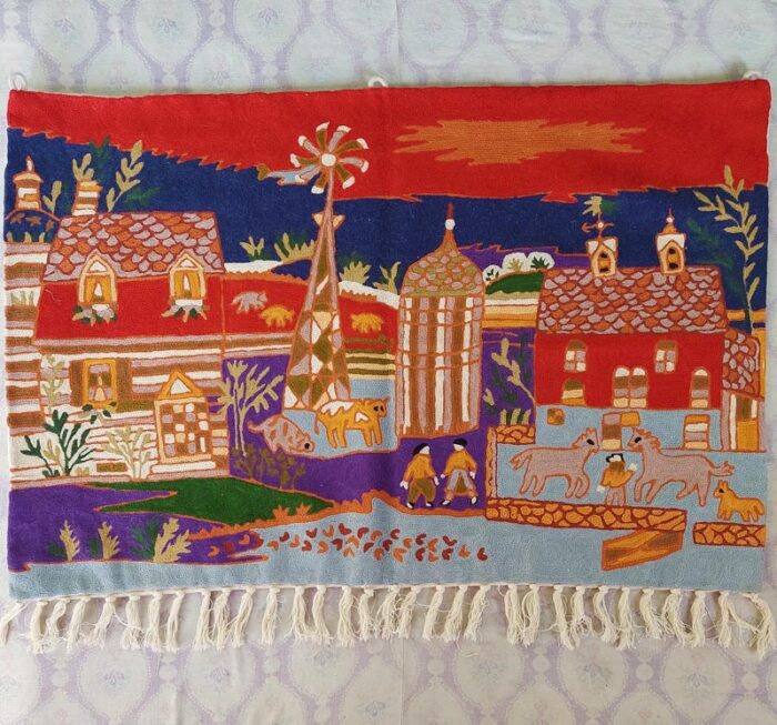 3×2 Scenary Handmade Wool Chainstitch Wall Hanging