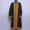 Black Semi Pashmina Kashmiri Coat With Hand Aari Work