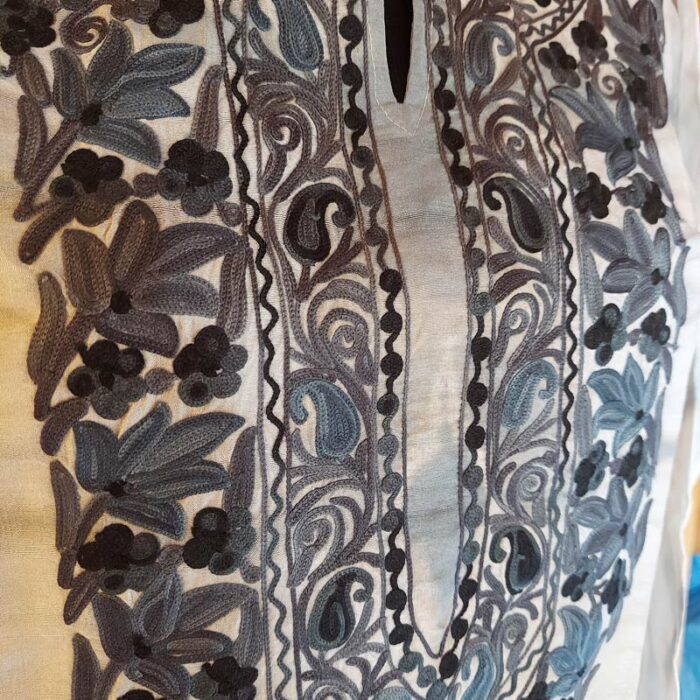 Silk Kruhun Aari Work Kurta - Image 4
