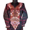 Black Maroon Silk Aari Work Kurta