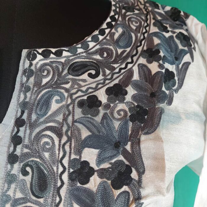 Silk Kruhun Aari Work Kurta - Image 3