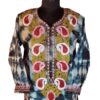 Bluish Silk Aari Work Kurta
