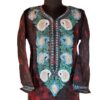 Wine Color Silk Aari Work Kurta