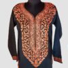 Black Summer Cool Aari Work Kurta