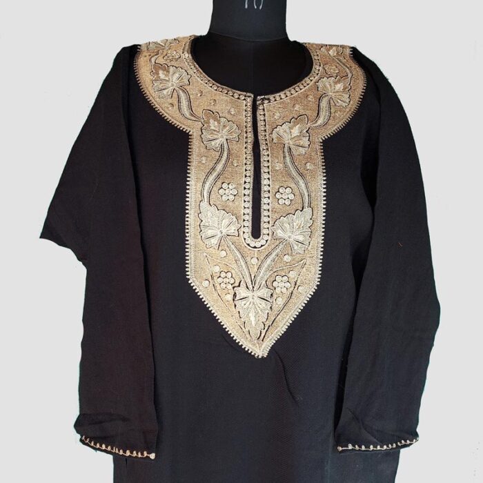 Black Cashmilon Zari Pheran